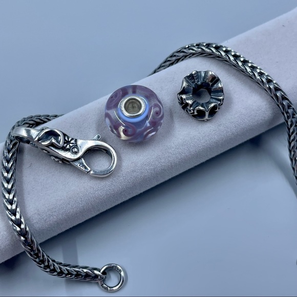 Trollbeads Jewelry - Trollbeads sterling silver bracelet set butterfly flowers charm beads and clasp